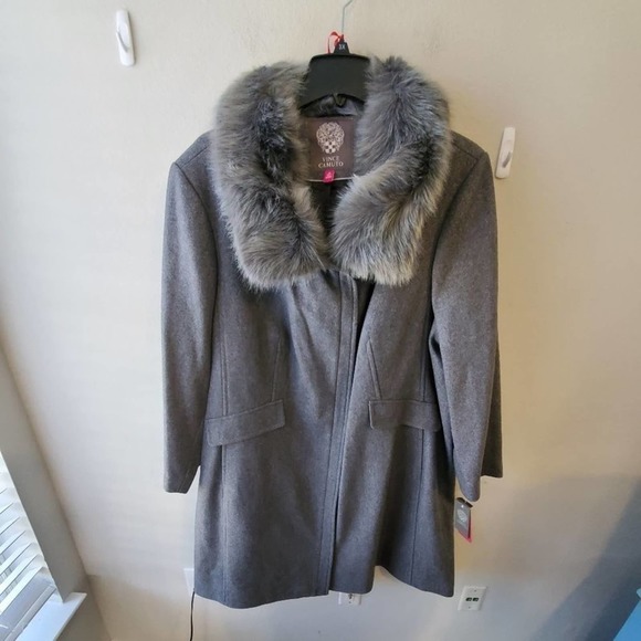 VINCE Camuto faux‎ fur wool coat women's size 3X new!!! - Picture 2 of 11